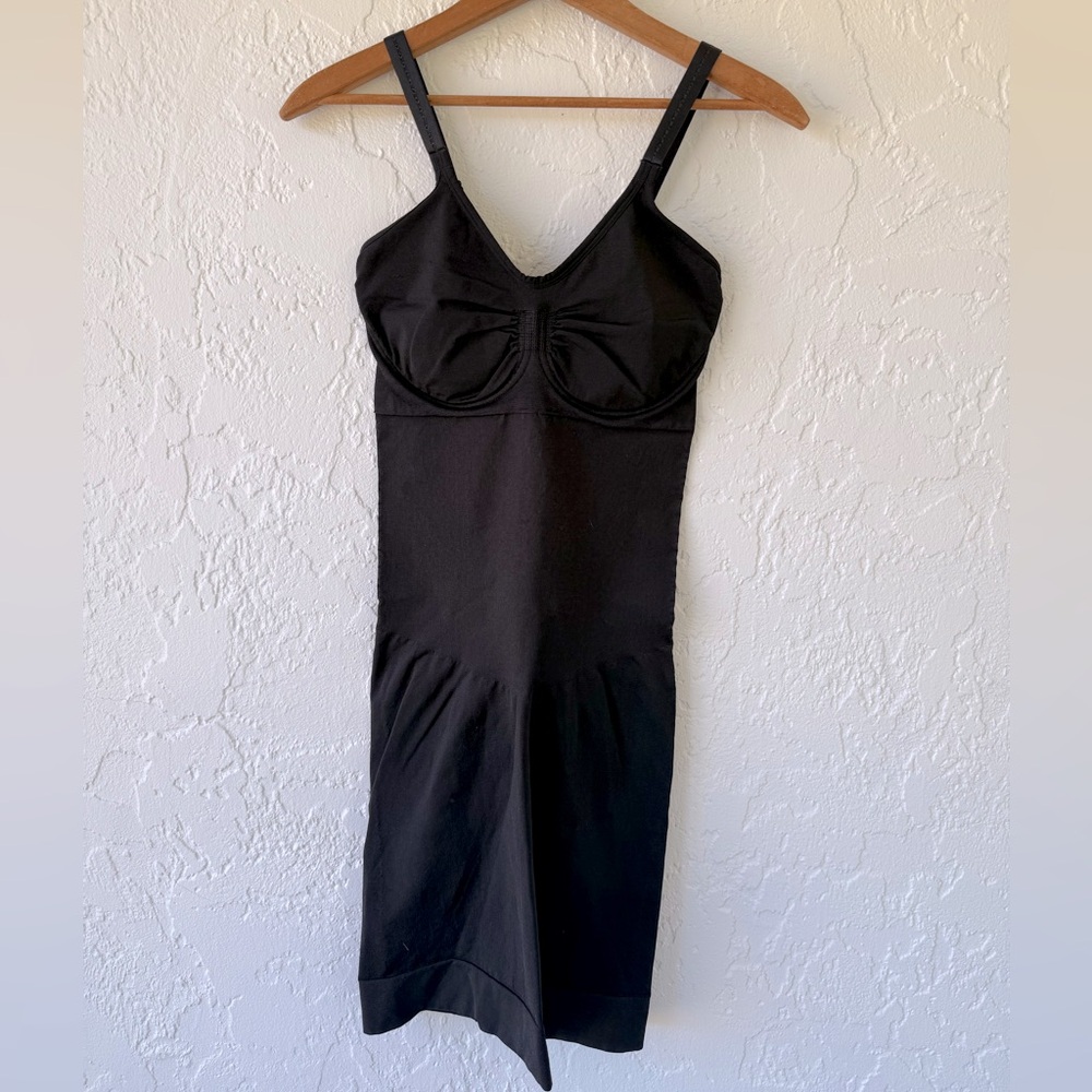 Spanks Black Full Cami Slip Bodysuit sz 1X